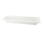 image of CACChina BF-204 2/4 Pan – 20-7/8"L x 6-3/8"W x 2-1/2"H, Porcelain, White, Dishwasher/Oven Safe