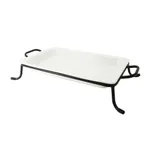 image of CAC China BF-G111 GN Food Pan Set, 20-7/8"L x 12-3/4"W x 2-1/2"H, Porcelain, Super White - Set