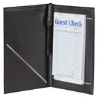 image of Winco CHK-2K Guest Order Holder, 5-1/4" X 8-1/2", With Elastic Pen Loop, Black