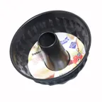 image of Winco NTHM-8 Turk Head Mold, 8-1/2" Dia. X 4" Deep, Carbon Steel, With Non-Stick Coating