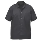 image of Winco UNF-1KL Broadway Chef Shirt, Short Sleeved, black, large