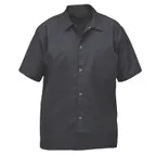 image of Winco UNF-1KM Broadway Chef Shirt, Short Sleeved, black, medium