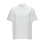 image of Winco UNF-1W3XL Broadway Chef Shirt, Short Sleeved, white, 3XL
