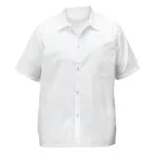 image of Winco UNF-1WM Broadway Chef Shirt, Short Sleeved, white, medium