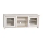 image of Flash Furniture GC-MBLK65-WH-GG 23" Rectangular TV Stand, Up to 80" TVs, 3 Shelves, White Wash Finish