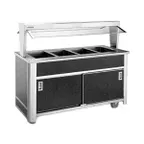 image of Atlas Metal BLH-4-BU 63" Buffet Style Hot Food Serving Counter, (4) Open Wells