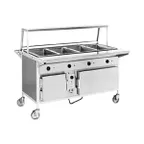 image of Atlas Metal CAHB-3 50" Hot Food Serving Counter with Heated Base, (3) Wells