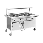 image of Atlas Metal CAHB-4 63" Hot Food Serving Counter with Heated Base, (4) Wells