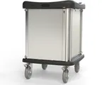 image of Dinex DXPPHPT10SS Phantom Meal Delivery Cart, 10 Tray, 43-48 Height, Stainless Steel, Pass Thru, Self-Latching