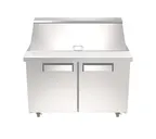 image of Hubert 136224 47" 2-Door Mega Top Sandwich and Salad Prep Table, 18 Pans, Stainless Steel