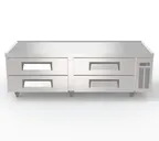 image of Hubert 166200 84" 4 Drawers Refrigerated Chef Base, Marine Edge, 19.1 cu. ft., Steel Top, 115V
