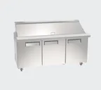 image of Hubert 212321 70" 3-Door Mega Top Sandwich and Salad Prep Table, 30 Pans