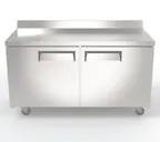image of Hubert 28567 60" 2-Door Worktop Freezer, Stainless Steel, 14.2 cu. ft.