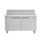 image of Hubert 96676 60" 2-Door Mega Top Sandwich and Salad Prep Table, 24 Pans, Stainless Steel
