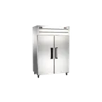 image of Omcan USA 50115 32" 2-Solid Door Reach-In Refrigerator, 43.1 cu. ft., Top Mounted, Stainless Steel