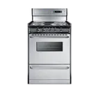 image of Summit TEM630BKWY Electric Range, 24"W, Digital Clock, Black Exterior Finish