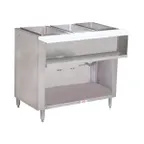 image of Advance Tabco WB-3G-LP-BS 47" Liquid Propane Water Bath Hot Food Table, (3) Open Wells 
