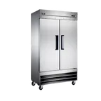 image of Omcan USA 50111 29" 2-Solid Door Reach-In Freezer, Top Mounted, 26.5 cu. ft., Stainless Steel