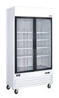 image of Omcan USA 50126 - 40" Two-Section Merchandiser Refrigerator, 31.5 cu.ft, Steel, Glass Doors, R290, 115V
