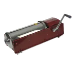 image of Omcan USA 13725 Elite Series Manual Horizontal Sausage Stuffer, 30 lb Capacity, Enameled Steel, Stainless Steel Cylinders