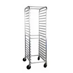 image of Omcan USA 28351 Aluminum Mobile Full Size Pan Rack w/ (20) 18" x 26" Pan Capacity, Curved Top