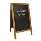 image of Omcan USA 31396 Chalk Board, Mahogany Frame, 20" Width X 34" Height, Chalks, Markers & Eraser