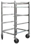 image of Omcan USA 31755 Stainless Steel Mobile Full Size Universal Pan Rack w/ (5) 18" x 26" Pan Capacity 