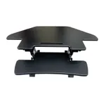 image of Omcan USA 44561 Ergonomic Corner Desk Platform, Sit & Stand, Adjustable Height, 28.74W x 7.5D, Black, Retractable Keyboard Tray