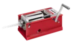 image of Omcan USA 48160 Trento Manual Sausage Stuffer, 7 lbs. Capacity, Stainless Steel, Horizontal, Red Enameled Steel
