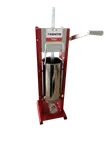 image of Omcan USA 48167 Trento Manual Sausage Stuffer, 11 lb Capacity, Stainless Steel Cylinder, Enameled Steel Sides, Red