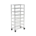image of Omcan USA 48244 Aluminum Mobile Universal Rack w/ (8) 10" x 30" Platter Capacity 