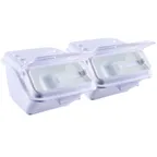 image of Omcan USA 80987 Ingredient Bin, 10 L White Plastic Tub with Hinged Cover, Scoops Included – 2/Set