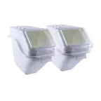 image of Omcan USA 80988 Ingredient Bin, 23.85 L White Plastic, Hinged Clear Cover, Scoops, Set - 2/Set