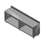 image of John Boos 4CO4R5-30120 Open Front Work Table with Optional Mid-Shelf, Backsplash / 120"W X 30"D