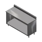 image of John Boos 4CO4R5-3048 Open Front Work Table with Optional Mid-Shelf, Backsplash / 48"W X 30"D