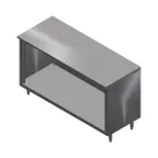image of John Boos 4CO6-3636 Open Front Work Table with Optional Mid-Shelf, Flat Top / 36"W X 36"D