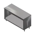 image of John Boos 4CO6-3660 Open Front Work Table with Optional Mid-Shelf, Flat Top / 60"W X 36"D