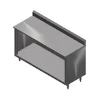 image of John Boos 4CO6R5-2436 Open Front Work Table with Optional Mid-Shelf, Backsplash / 36"W X 24"D