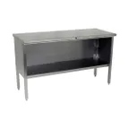 image of John Boos EBOS4-30108 Open Front Work Table with Mid-Shelf, Flat Top / 108"W X 30"D