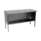 image of John Boos EBOS4-30144 Open Front Work Table with Mid-Shelf, Flat Top / 144"W X 30"D
