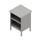image of John Boos EBOS6-2460 Open Front Work Table with Mid-Shelf, Flat Top / 60"W X 24"D