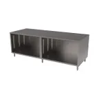 image of BK Resources CST-3684 Cabinet Base Open Front Work Table, 84"W x 36"D - Square / Flat Edge
