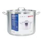 image of CAC China STKP-40 - 40-Qt Stainless Stock Pot, Induction Ready, 15-3/4" x 11-3/4", Lid, Set
