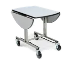image of Forbes Industries 4959 Table 36" x 43" Oval Tilt‑Up, Lam.Top, Vinyl Edge Leaves, Casters Brakes Frame