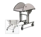 image of Forbes Industries 4960-WDS Service Table, 36"×43-1/2" Oval Top, Stainless Steel Frame, Tilt‑Up