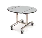 image of Forbes Industries 4960 Service Table, 36"x43-1/2" Oval Tilt‑Up Lam Top, 4SW 2TF Frame, HotBox Rails