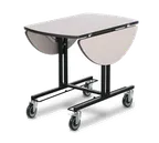 image of Forbes Industries 4969 Oval Room Service Table, 36" x 43", Steel Frame, Top, Fold Leaves, Wheels