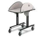 image of Forbes Industries 4970 Service Table, Oval 36" x 43.5", 1" Plywood, Laminate, Epoxy Frame, Casters