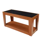 image of Forbes Industries 5200-5 Rectangular Mobile Induction Table w/ Wood Veneer with Trend Glass/Stone Countertop