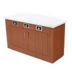 image of Forbes Industries 5210-6-H3 Mobile Induction Table w/ (3) Holding/Warming Units